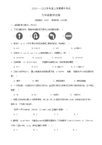 辽宁省鞍山海城市西部集团2020——2021学年九年级上学期期中考试数学试题