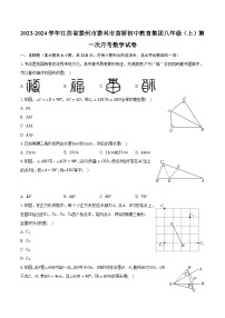 江苏省泰州市泰兴市黄桥初中教育集团2023-2024学年八年级上学期第一次月考数学试卷