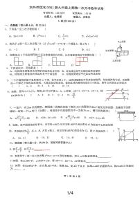 四川省成都市实外西区学校2023-2024学年九年级上学期10月月考数学试题