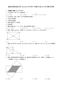 广东省深圳市福田区耀华实验学校2023-2024学年上学期九年级10月月考数学试卷