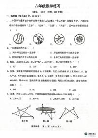 江苏省宿迁市泗阳县2023-2024学年八年级上学期10月月考数学试题