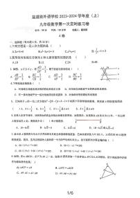 四川省成都市盐道街中学外语学校2023-2024学年九年级上学期10月月考数学试题