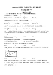 广东省深圳市宝安中学（集团）海滨中学2023-2024学年九年级上学期月考数学试题