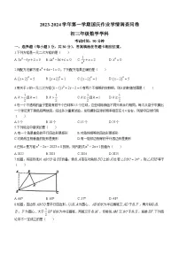 广东省深圳市宝安中学（集团）海滨中学2023-2024学年九年级上学期月考数学试题