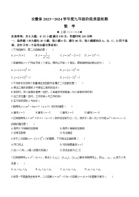 安徽省淮北市第二中学2023-2024学年九年级上学期月考数学试题