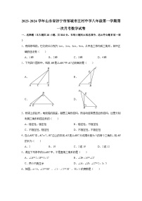 山东省济宁市邹城市王村中学2023-2024学年八年级上学期第一次月考数学试卷