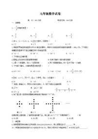 江苏省盐城市滨海县初中教育集团2023-2024学年七年级上学期10月月考数学试题