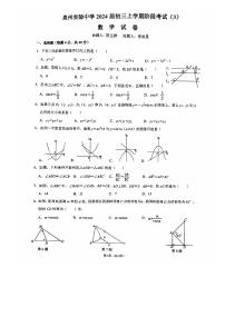 福建省泉州实验中学2023—2024学年上学期第一次月考九年级数学试卷