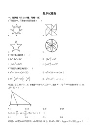 重庆市渝中区巴蜀中学校2023-2024学年八年级上学期第一次月考数学试题(无答案)