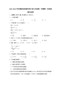 2023-2024学年湖南省常德市安乡县九年级（上）第一次质检数学试卷（含解析）