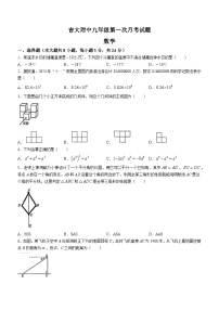 吉林省长春市吉林大学附属中学2023-2024学年九年级上学期第一次月考数学试题(无答案)