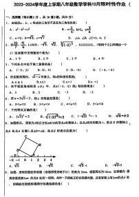 辽宁省沈阳市南昌中学2023-—2024学年上学期八年级数学10月月考试卷