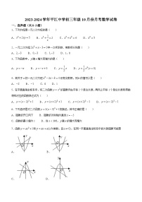 江苏省苏州市姑苏区平江中学校2023-2024学年九年级上学期10月月考数学试题