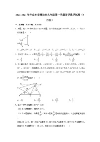 2023-2024学年山东省潍坊市九年级（上）开学数学试卷（9月份）（含解析）