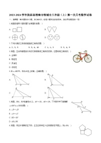 陕西省渭南市韩城市2023—-2024学年上学期第一次月考八年级数学试卷 （月考）