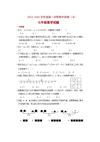 江苏省徐州市2023--2024学年上学期七年级数学期中试卷模拟B卷