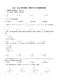 陕西省西安市高新二中2023-2024学年八年级上学期第一次月考数学试题(无答案)