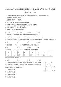 2023-2024学年浙江省嘉兴市桐乡六中教育集团九年级(上)月考数学试卷(10月份)(含解析)