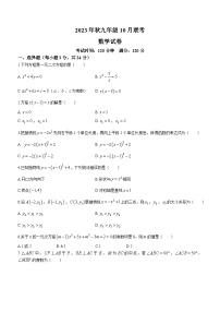 湖北省黄冈市部分学校2023-2024学年九年级上学期月考数学试题