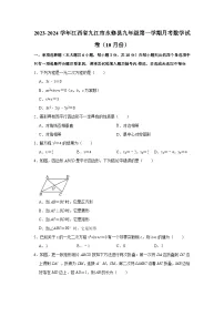 江西省九江市永修县2023-2024学年九年级上学期月考数学试卷（10月份）