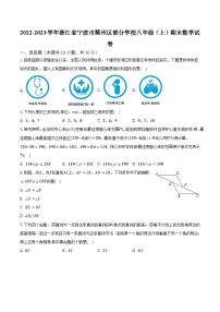 2022-2023学年浙江省宁波市鄞州区部分学校八年级（上）期末数学试卷(含解析）