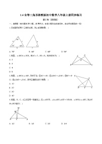 数学1.4 全等三角形优秀课后复习题