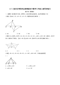 浙教版八年级上册第1章 三角形的初步知识1.5 三角形全等的判定优秀课后作业题