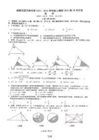 四川省成都市石室天府中学2023-2024学年九年级上学期10月月考数学试卷