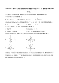 江苏省苏州外国语学校2023—2024学年10月月考九年级数学试卷