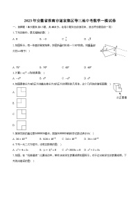 2023年安徽省淮南市谢家集区等三地中考数学一模试卷（含解析）