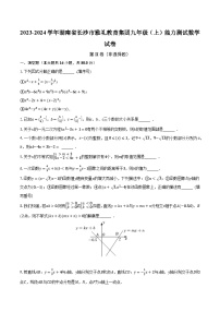 2023-2024学年湖南省长沙市雅礼教育集团九年级（上）能力测试数学试卷（含解析）