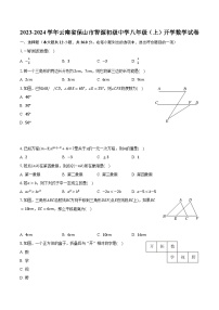 2023-2024学年云南省保山市智源初级中学八年级（上）开学数学试卷（含解析）