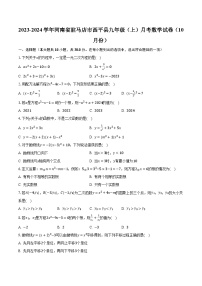 2023-2024学年河南省驻马店市西平县九年级（上）月考数学试卷（10月份）（含解析）