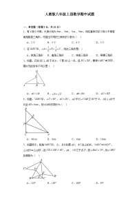 2023--2024学年人教版八年级上册数学期中测试题