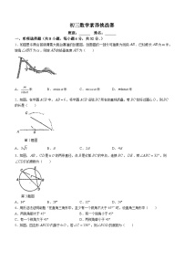 山东省潍坊市诸城市实验初级中学2023-2024学年九年级上学期第一次月考数学试题(无答案)