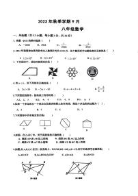 广西南宁市高新初级中学2023-2024学年八年级上学期数学9月月考试题