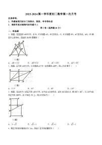 山东省菏泽市东明县第二初级中学2023-2024学年九年级上学期10月月考数学试题(无答案)