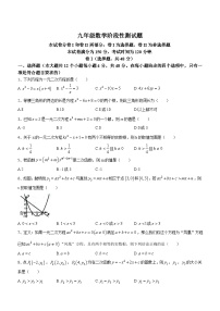 山东省德州市宁津县育新中学2023-2024学年九年级上学期10月月考数学试题(无答案)