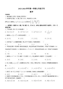 山东省德州市宁津县第三实验中学2023-2024学年九年级上学期10月月考数学试题(无答案)