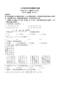 山东省济南市槐荫区济南第三十中学2023-2024学年九年级上学期10月月考数学试题(无答案)