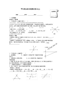 初中数学北京课改版七年级上册第三章 简单的几何图形3.10 相交线与平行线学案