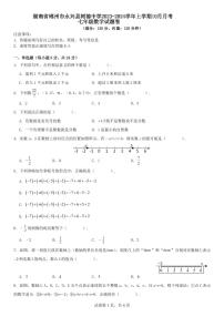 湖南省郴州市永兴县树德中学2023-2024学年上学期10月月考七年级数学试题卷