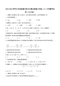 2023-2024学年江苏省盐城市东台市第五联盟七年级（上）月考数学试卷（10月份）(含解析）