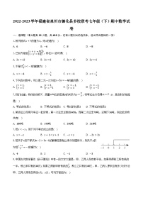 2022-2023学年福建省泉州市德化县多校联考七年级（下）期中数学试卷（含解析）