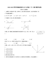 2022-2023学年河南省郑州七中七年级（下）期中数学试卷（含解析）