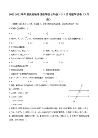 2022-2023学年重庆实验外国语学校七年级（下）月考数学试卷（3月份）（含解析）