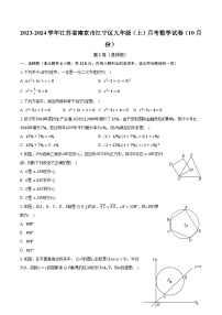 2023-2024学年江苏省南京市江宁区九年级（上）月考数学试卷（10月份）（含解析）