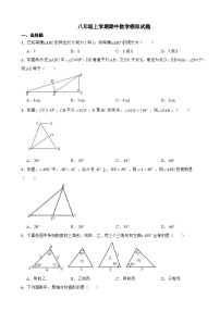 人教版2023年八年级上学期期中数学模拟试卷（附答案）