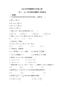 数学3.1 一元一次方程及其解法精品同步训练题