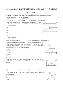 2023-2024学年广东省深圳市福田区华富中学九年级(上)月考数学试卷(10月份)(含解析)
